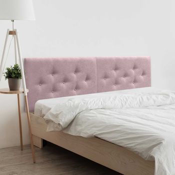 Dhome Cabecero De Tela Acualine Con 3 Hileras Intercaladas De Botones Cabezal Tapizado Cama Lujo(salmón, 160cm (2 Piezas))