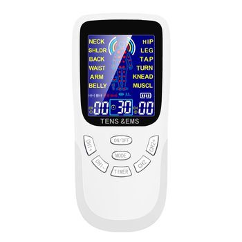 Ems Electroestimulador Muscular Mhd-12dck2 Portátil. 12 Modos, 2 Canales Duales. Tamaño Compacto, Alimentación Por Pilas. 6x3x14 Cm. Color: Blanco
