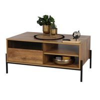 mesa de centro estilo rustico coleccion helias r color roble oscuro patas de metal negro dimensiones 60x49x110 cm
