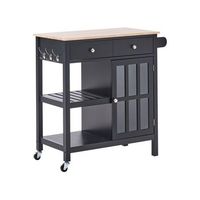 carro de cocina con ruedas y encimera estilo escandinavo negro marron claro genoa