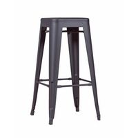 taburete metalico en acero lacado  43x43x78cm - negro