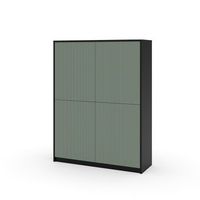 aparador alto budapest negroverde salvia en melamina y mdf acanalado