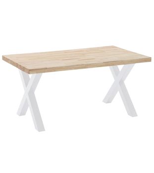 Mesa comedor estilo industrial patas blancas en 'x' 160x90 cm