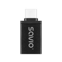 adaptador savio ak-80 usb-a 31 a usb-c 31 negro