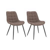 silla de comedor tapizada de tela ikalo - lote de 2 grismarron