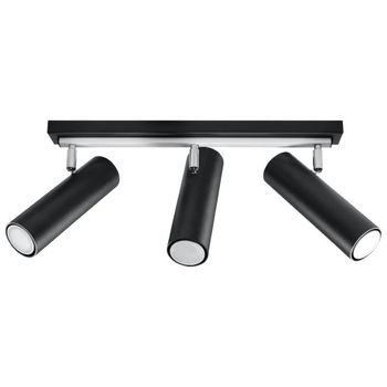 Regleta zani negro, 3 luces
