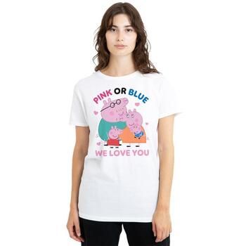 Dessins Animés Camiseta Pink Or Blue We Love You para mujer