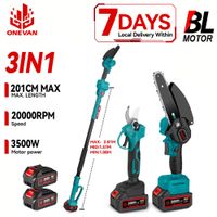 motosierra electrica telescopica sin escobillas onevan de 3500w tijeras para ramas altas 3 en 1 herramienta de poda de jardin para bateria makita