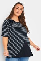 bump it up maternity camiseta lactancia azul marina de rayas