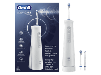 Irrigador - Oral-B Aquacare series 6 Pro-Expert, Tecnología Oxyjet, 3 Intensidades, tipos de chorro agua, Limpieza precisa