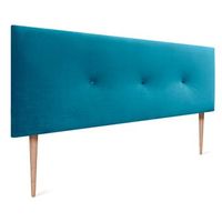 dhome cabecero de terciopelo liso con botones 135x105 con patas camas 120135140 - celeste