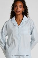 hunkemoller chaqueta de pijama de algodon tejido a rayas azul