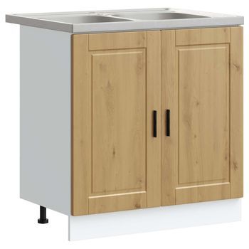 Mueble Bajo Para Fregadero Porto 2 Uds. Roble Artisan Vidaxl