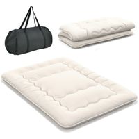 costway colchon enrollable para el suelo tapete de tatami con funda lavable colchoneta portatil con bolsa de transporte