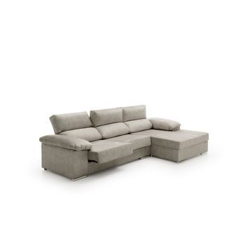 Sofa Chaise Longue Reclinable Y Deslizante Melissa Derecha Gris