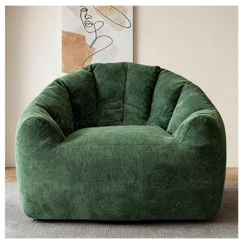 Sillón Puff - Asiento Ergonómico Para Salón - Franela - Verde (86.3x99x64.7cm)