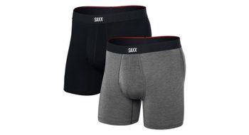 Saxx vibe xtra fly boxer hombre  2 pack  negro gris