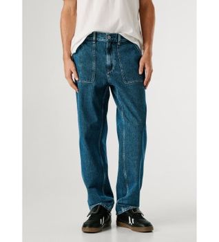 Pepe Jeans para hombre. PM2084100 Jeans Relaxed Tapered Carpenter azul (33/32), Casual, Algodón, Denim