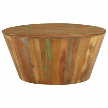 Mesa De Café - Mesa De Centro De Madera Maciza Reciclada Ø65x31 Cm