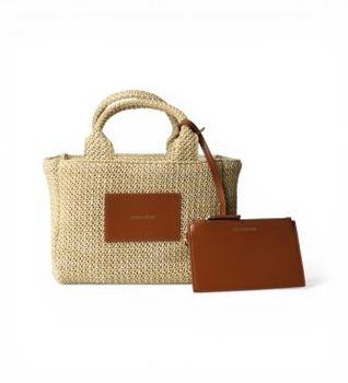 Semicouture para mujer. S6SX15 Bolso Shopper Arama beige (OSFA), Casual, Rafia
