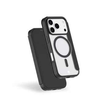 Funda para móvil Force Case Folio Reforzado MagSafe Silicona Negra para iPhone 17 Pro
