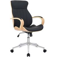 silla de oficina melilla simil cuero naturalnegro 68x63x100 cm clp