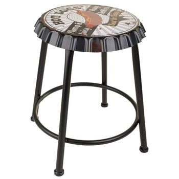 Taburete de metal gris 35x35x46