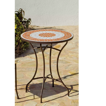 Mesa Para Terraza Jardín Con Tablero De Mosaico Resistente