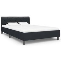 cama matrimonial  cama doble  estructura de cama de cuero sintetico negro 120x200 cm cfw93689