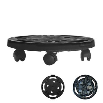 Costway Plataforma Redonda en Movimiento Soporte para Plantas con 4 Ruedas Universales Plataforma Rodante Móvil para Muebles Cubetas Macetas