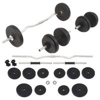 juego de barras y pesas 30 kg vidaxl