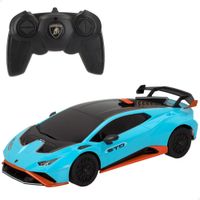 rastar - coche teledirigido lamborghini huracan sto licencia oficial escala 124 frecuencia 24 ghz mando con 6 direcciones juguete para ninos de 6 anos coche radiocontrol