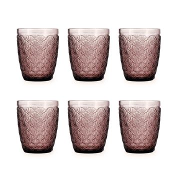 Juego de 6 vasos bajos vidrio rosa 29 cl
