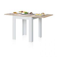 mesa de comedor compacta extensible 67x67-134 cm giro blanco artik blanco mate - roble canadian 67 x 79 x 67 cm