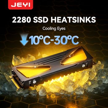 Disipador de calor JEYI M.2 2280 SSD con ojos de refrigeración-enfriador de aluminio diseño ultrafino de 10MM para PC/PS5 disipación de calor de alta velocidad