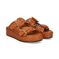 pons quintana sandalias con plataforma mujer - marron talla 38