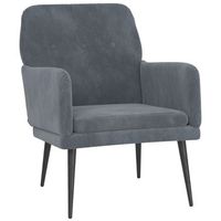 sillon de salon  silla  sillon de terciopelo gris oscuro 62x79x79 cm