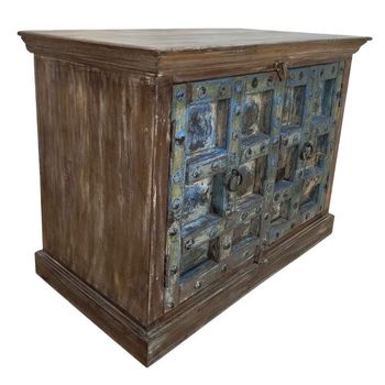 Aparador de madera artesanal 118x52x94h  marrón