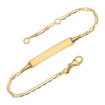 9 quilates pulsera de oro grabable