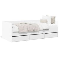 cama individual  sofa cama con cajones sin colchon blanco 100x200 cm cfw18605