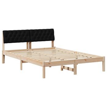 Estructura De Cama Con Cabecera Marrón Y Negro 140 X 190 Cm Vidaxl