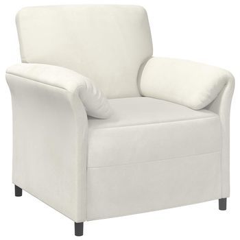Sofá De Una Plaza Crema 88 X 83 X 95 Cm Terciopelo Vidaxl