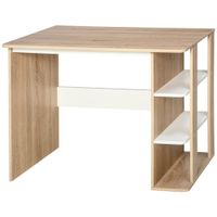 mesa de escritorio 100x55x74 cm color roble y blanco