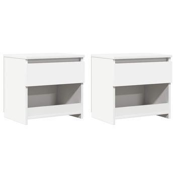 Mesita De Noche 30x40x39 Cm Madera - Blanco