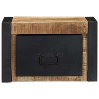 mesitas de noche - mesillas 2 piezas 40x35x25cm madera maciza rugosa mango mc6062