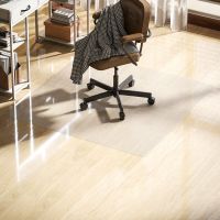 homcom alfombrilla protectora para suelos 120x120 cm para oficinas transparente