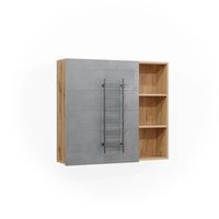 armario con espejo para bano rudi 90 x 809 cm con puerta y compartimentos abiertos vicco