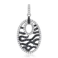 colgante ovalado de plata con pave de circonitas