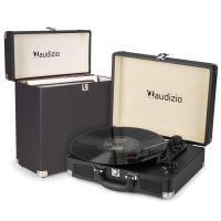 tocadiscos audizio rp114bk con altavoces estereo rca auriculares y estuche rc32