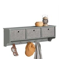 perchero moderno de pared estanteria de pared con 5 ganchos y 3 cajones l100 cm sobuy frg282-hg es